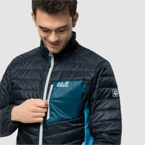 Coupon ✨ Randonnee Pedestre Homme Jack Wolfskin Doudoune Jack Wolfskin Routeburn BLEU 🔥 10