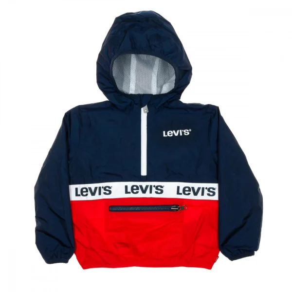 Budget 🤩 Mode- Lifestyle Homme Levi’s Coupe-vent 1/4 Zip Bleu/rouge Enfant Levis Half BLEU 🧨 3