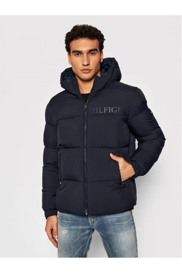 Budget ⌛ Loisirs Homme Tommy Hilfiger Doudoune À Logo Thermofixé – Tommy Hilfiger – Homme BLEU 😉 1